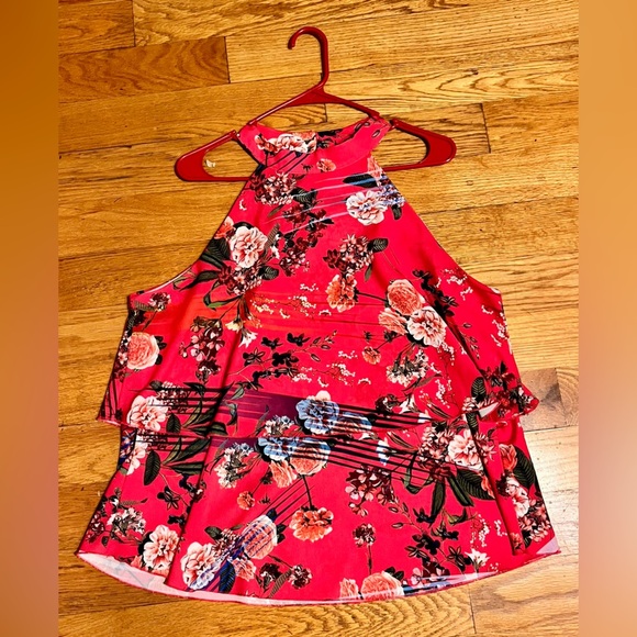 Isle Floral Halter Neck Top XL Button Layered Summer Gardencore Vacation Beach - Picture 6 of 11